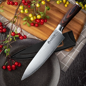 Нож для хлеба пилоценный нож замороженный мясо -нож замороженный кондиционирование нержавеющей стали пилообразное тост -тост дамама лазерный рисунок