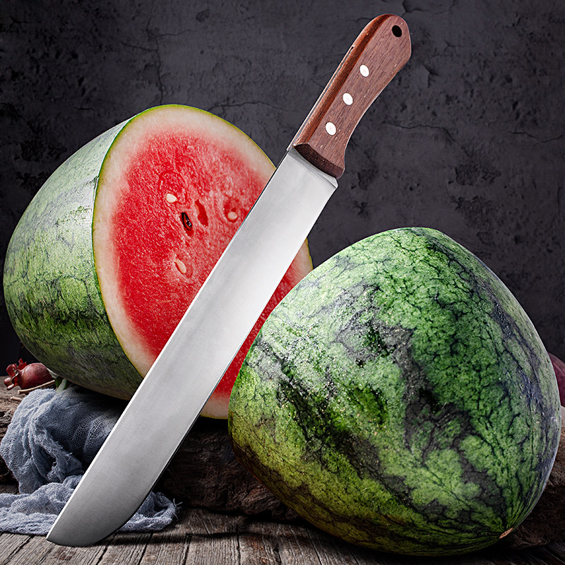 Enlarge number Water fruit knife cut watermelon long version stainless steel sharp merchant water fruit shop melon and fruit knife cut honey to cut roast meat