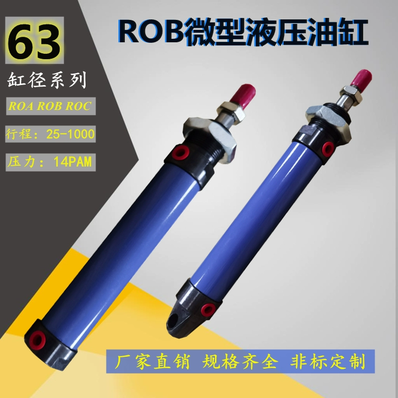 ROB/ROA/ROC khoan 20 xi lanh thủy lực tròn mini 20*50 100*150 200 250 300 ben thủy lực 2 chiều