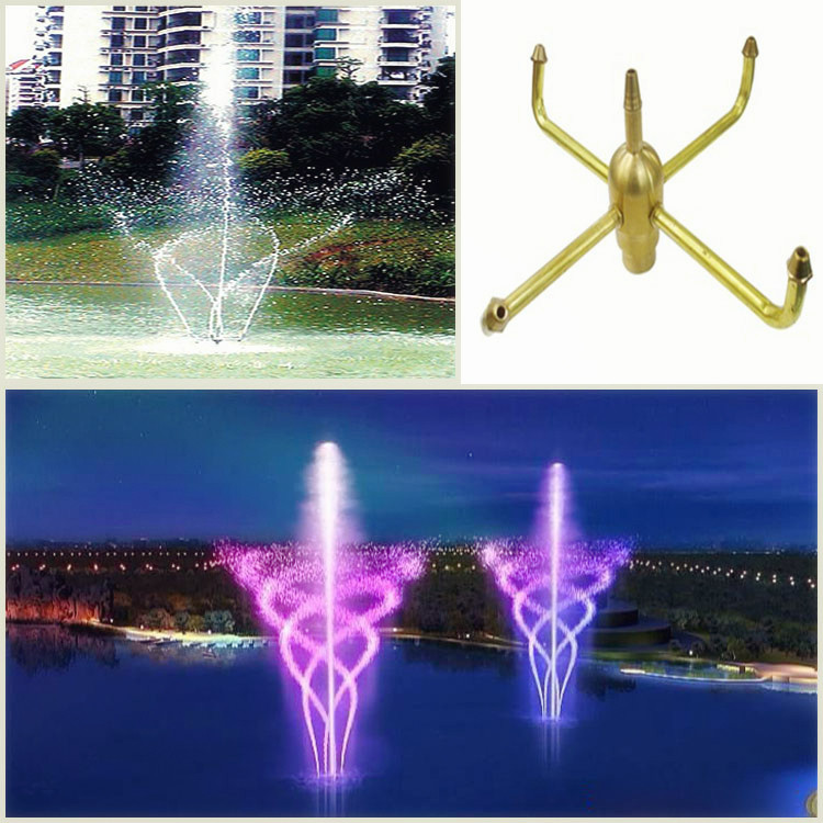 All-copper rotating fountain nozzle Automatic rotating courtyard pool fountain nozzle landscape 4 minutes 6 minutes 1 inch and a half 2 inches