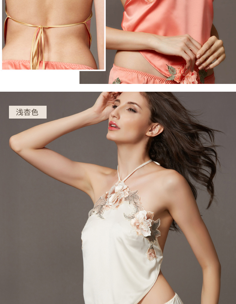 Vòng cưới thêu màu đỏ tạp dề dây đeo đồ lót cô gái gợi cảm người lớn cổ xưa yếm ngủ sexy