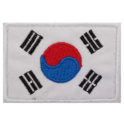 Embroidered square backpack car label Korean flag armband team outdoor development morale chapter custom