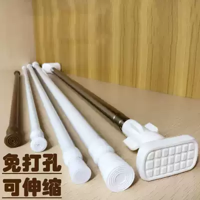 Door curtain no installation hanging rod shrinkage room bedroom curtain rod nail-free tool curtain stretching non-punching household simple