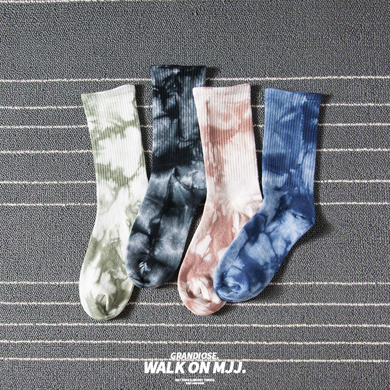 Tie-Dye Gradient Socks Men's Long Socks Summer Thin Pure Cotton Japanese Style Tie-Dye Mid-Calf Socks Women's Trendy Men's Sports Socks Tie-Dye Gradient Socks Men's Long Socks Summer Thin Pure Cotton Japanese Style Tie-Dye Mid-Calf Socks Women's Trendy Men's Sports Socks