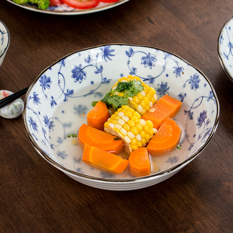 Meinung burn Japanese imports of ceramic tableware household bowl of noodles bowl bowl of soup eat dishes plate
