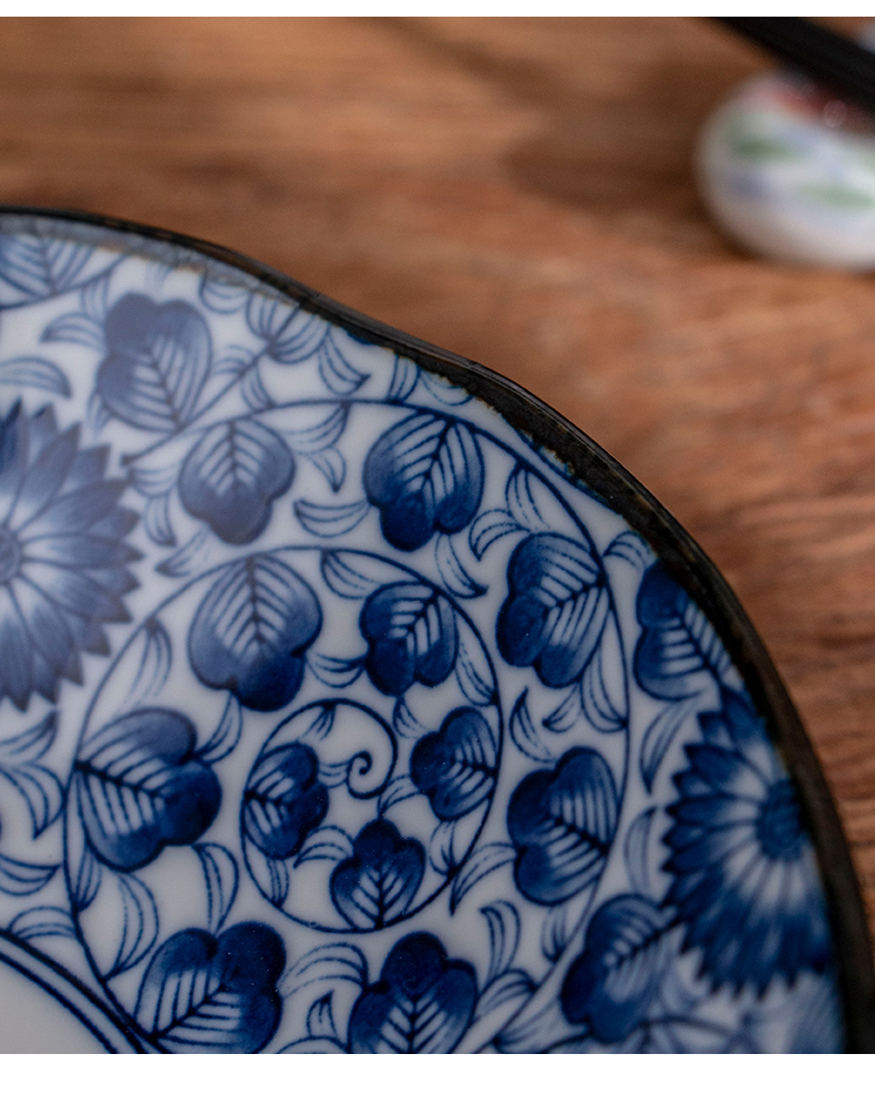 Classic and Japan imports under the glaze color combination of blue and white decorative household individuality creative ceramic bowl dish dish suits for