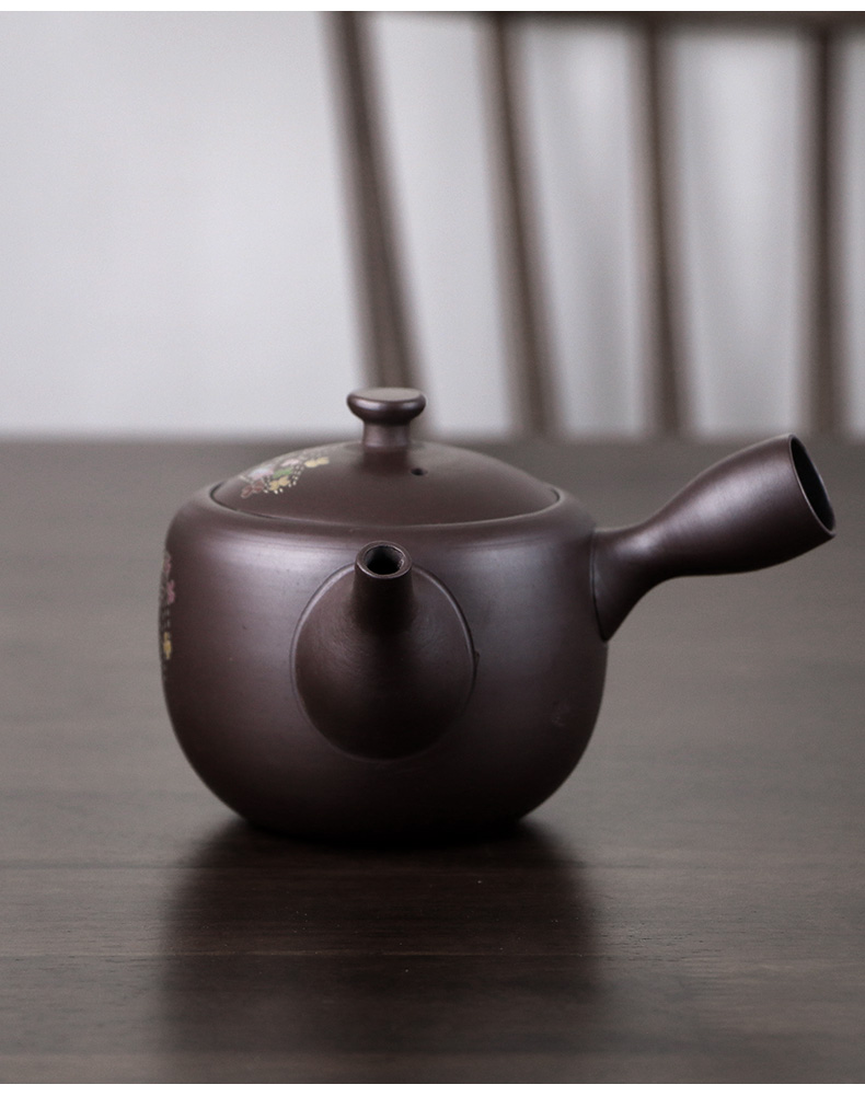 Japan pure manual authentic it side put small household utensils small purple clay teapot Japanese kunfu tea kettle