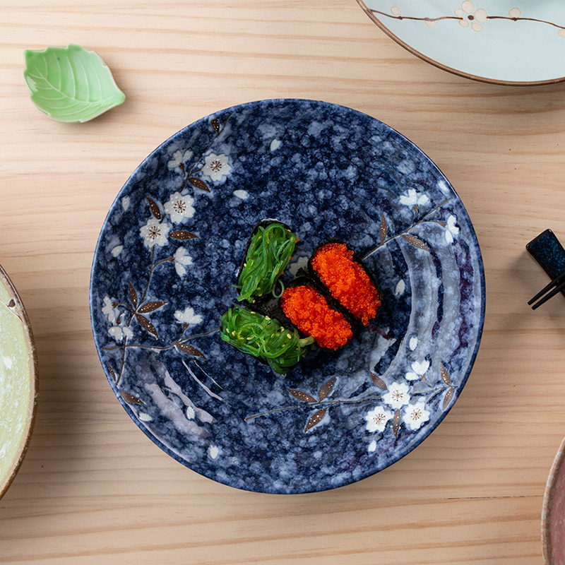 Meinung imported from Japan cherry blossom put disc'm Japanese household creative 0 and the large round ceramic deep dish