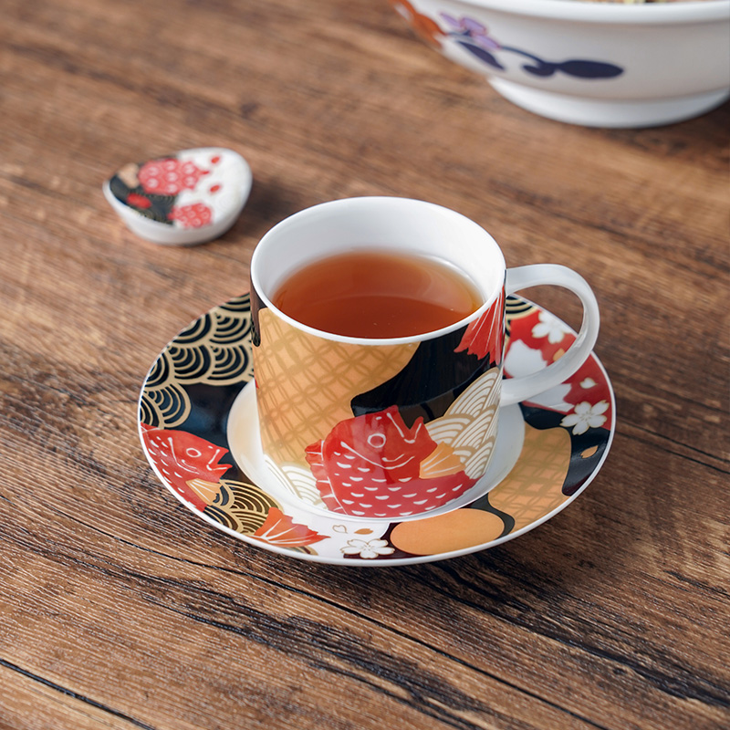 Minoyaki exquisite Japanese retro Mount Fuji ceramic coffee cup gift box afternoon tea set imported from Japan