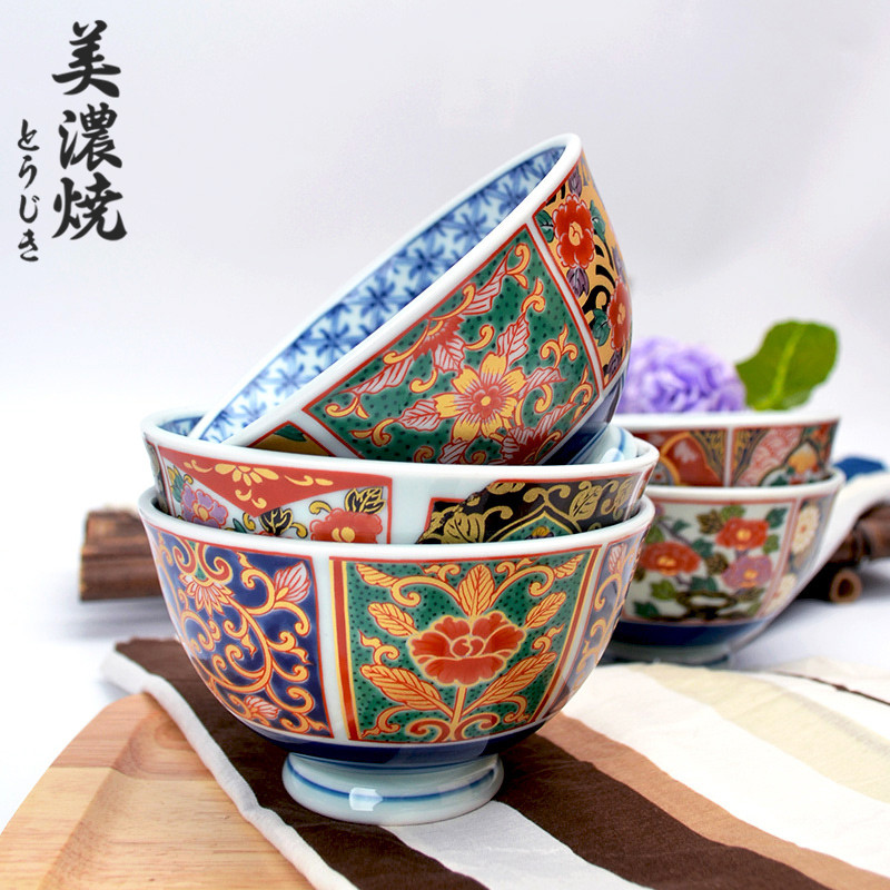 Beauty Thick Burning-Palace Wind Day style with field kilns 5-in-set bowls Japanese handmade ancient Ivan Richie Porcelain Gift Gift Box