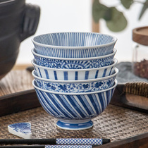 Meitu Japanese bowl tableware household rice bowl personality creative ceramic bowl underglaze Japanese goblet set