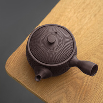 Japanese-style emergency Japanese handmade purple clay teapot ceramic small household Teapot side set purple sand teapot