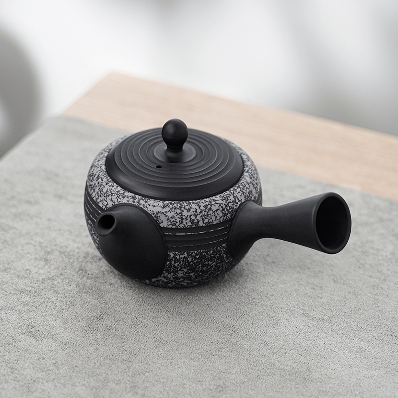 Japan Changslide Snowflake Glazed Date Style Retro Handmade Black Mud Large Capacity Teapot Home Office Anti-Burn Tea Set