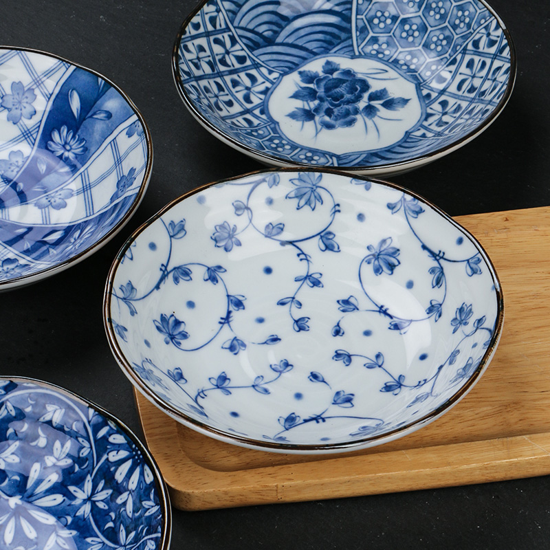 Meinung Fever Retro Japan Imported Dishes Plate Household Dish Water Dumplings Day Style Dinner Plate Little Fresh Cutlery