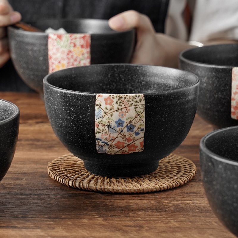 Beauty Thick Fever Japan Imports Smear Tea Bowls Built kilns Kiln Change Process Oil Drops of Glazed Rice Bowls ceramic tableware Home