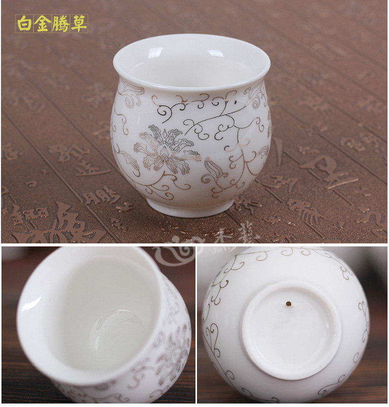 Cốc trà bằng gốm Kung Fu Chén trà Jingdezhen Bộ tách trà lớn Đồi nước lớn Màu xanh và trắng - Trà sứ bình pha trà lock&lock