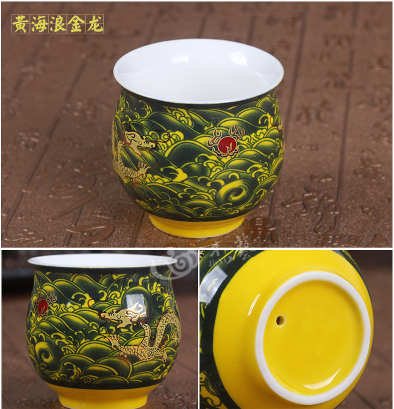 Cốc trà bằng gốm Kung Fu Chén trà Jingdezhen Bộ tách trà lớn Đồi nước lớn Màu xanh và trắng - Trà sứ bình pha trà lock&lock