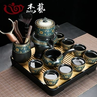 Auto Tea Set [Golden Show Flower] 8 стаканов+чайная церемония+сухой пузырь