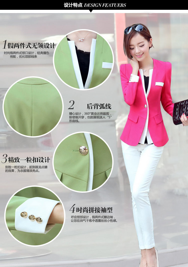 Mùa thu 2018 phiên bản mới của Hàn Quốc dành cho nữ size lớn mùa xuân và mùa thu Slim nữ dài phần nhỏ phù hợp với áo khoác ngắn nữ bộ vest nữ hàn quốc