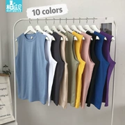 Áo vest cotton màu đơn nam mùa hè thể thao giản dị không tay đôi T-shirt Phiên bản Hàn Quốc của xu hướng áo vest trẻ trung - Áo vest cotton