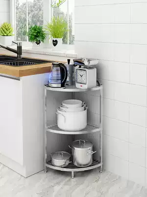 Yushijia kitchen pot storage layer rack triangular pot rack floor landing multi-layer corner rice cooker holder pot rack