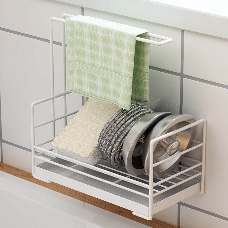 Sink kitchen rag rack Pool shelf Wall towel rack Suction cup sponge dish cloth storage drain rack