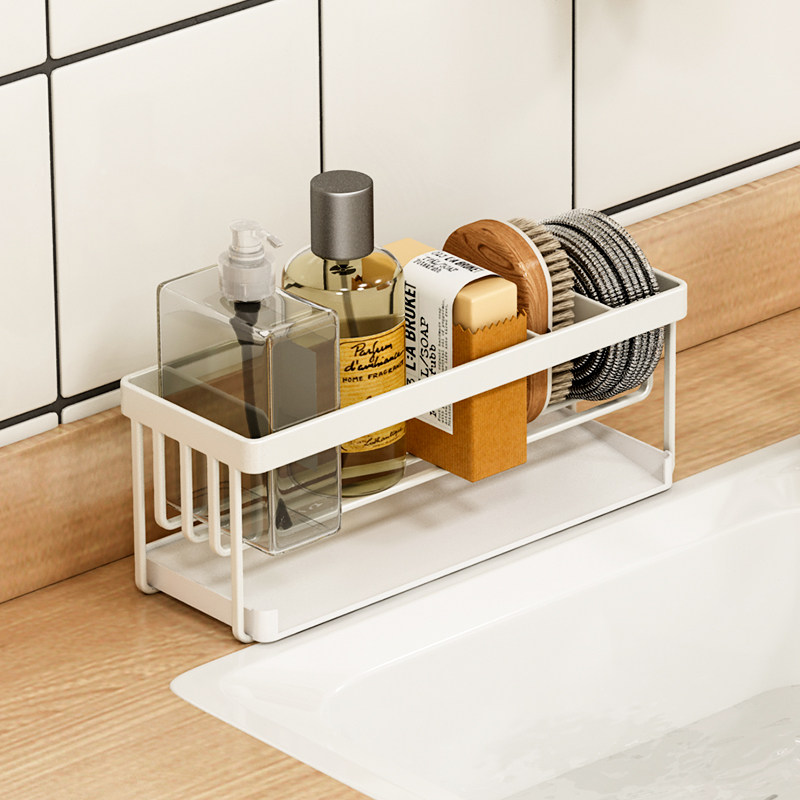 Yushijia kitchen rag rack sponge vegetable melon cloth drain storage countertop sink window sill detergent storage narrow type