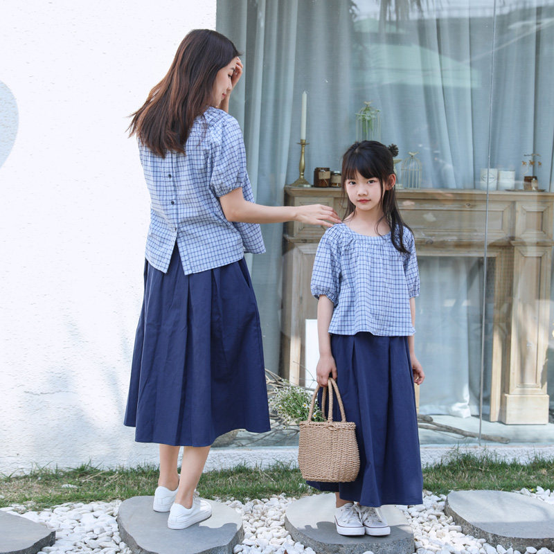 Tai - smith 2022 summer new cotton loose parent - child suit Japanese literary and art original Yang - Pi casual mother and daughter suit