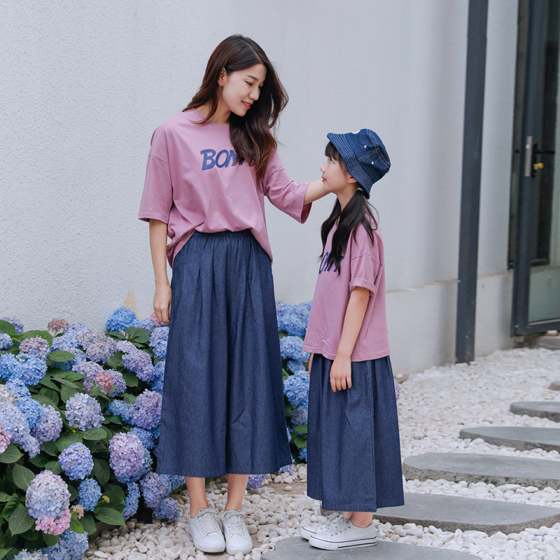 With Artisan 2022 Summer Dress New Pure Cotton T-shirt Wide Pants Loose Mother Woman Dress Original Design Foreign Pie