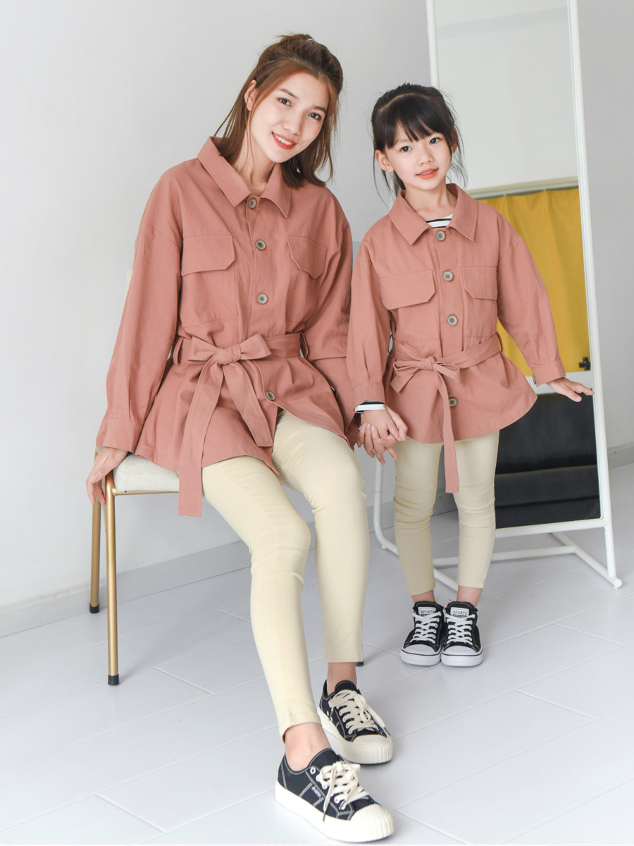 2021 spring new mother and daughter short windbreaker jacket pencil pants Korean version of the original mother and daughter fashion leisure suit