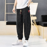 Летние тонкие трендовые штаны, китайский стиль, оверсайз, из хлопка и льна