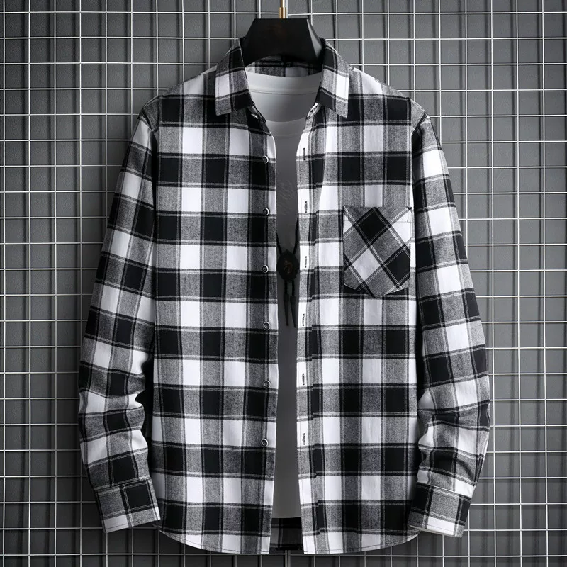 Autumn cotton shirt, plus size