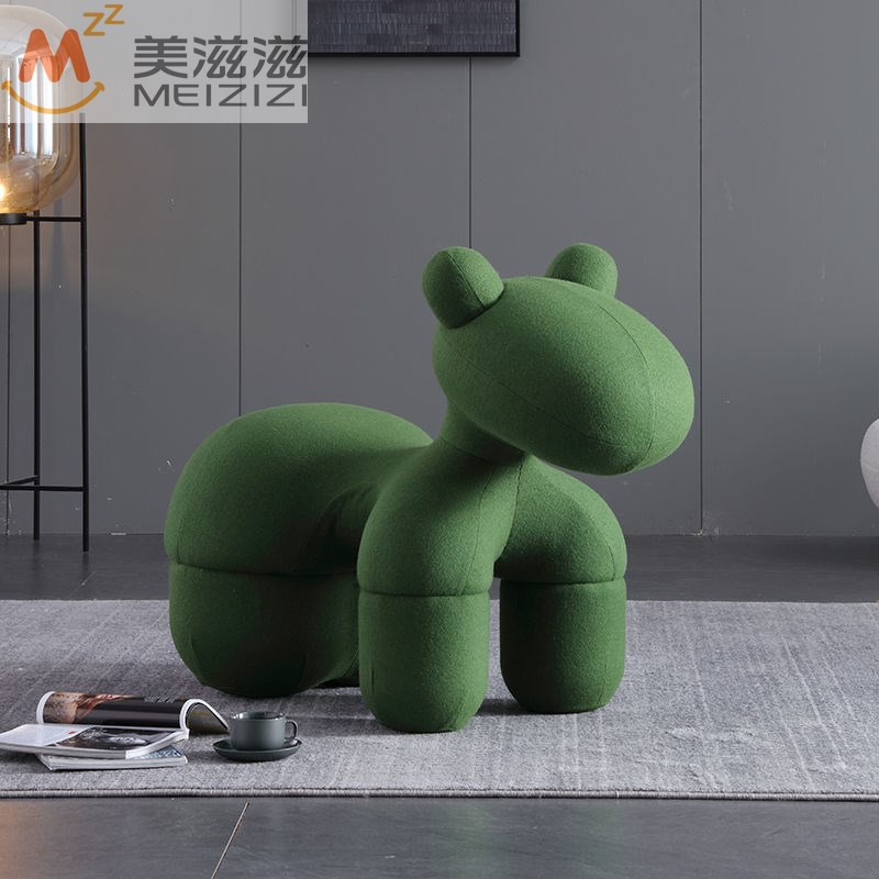 Cute little horse chair creative chair GRP cartoon children animal stool personality living room plush seat stool seat-Taobao