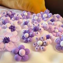 Ultra-light clay flower finished products high quality various cute flower shapes handmade diy photo frames mirrors same style as Xiaohongshu