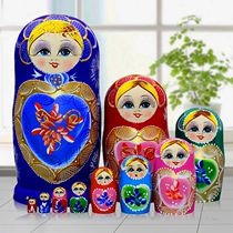 Matryoshka 10-layer hand-painted craft air-dried Basswood creative gift educational toy 102