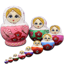 Matryoshka imported 10 layers of air-dried Basswood handmade crafts Childrens educational toys ten layers