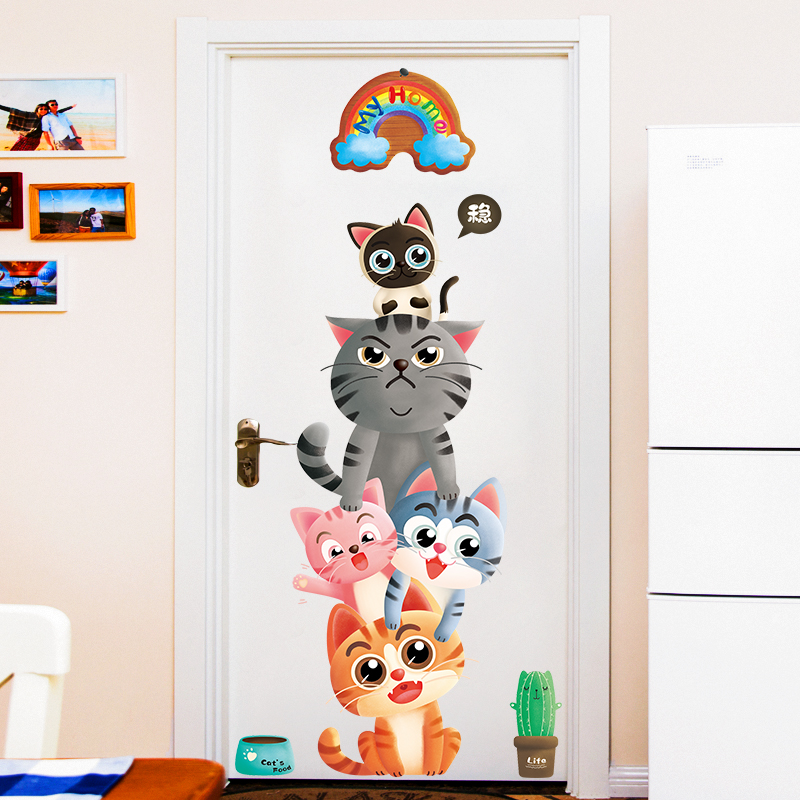 Cartoon children's bedroom wall decorated 3D stereo wallpaper self - adhesive room layout wall - painted wall - sticker