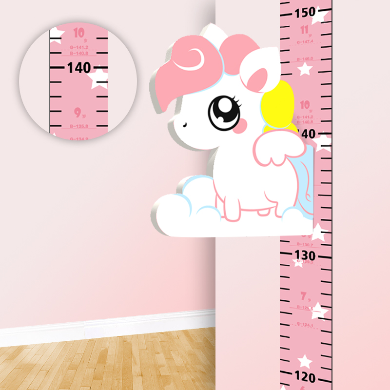 Cartoon height wall sticker 3D three-dimensional household children's room baby height ruler removable measuring instrument ruler height sticker