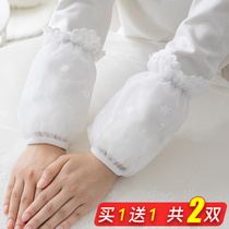 袖套女秋冬工作防脏护袖上班蕾丝套袖秋冬可爱手袖短款办公室袖头