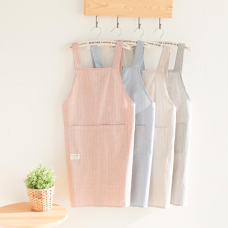 Apron household kitchen waterproof and oil-proof cooking Japanese Korean version of fashion women's cute work clothes new 2020 explosion