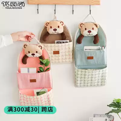 Fabric hanging pocket storage bag Wall-mounted wall-mounted wall hanging storage bag storage bag Underwear cabinet hanging bag artifact