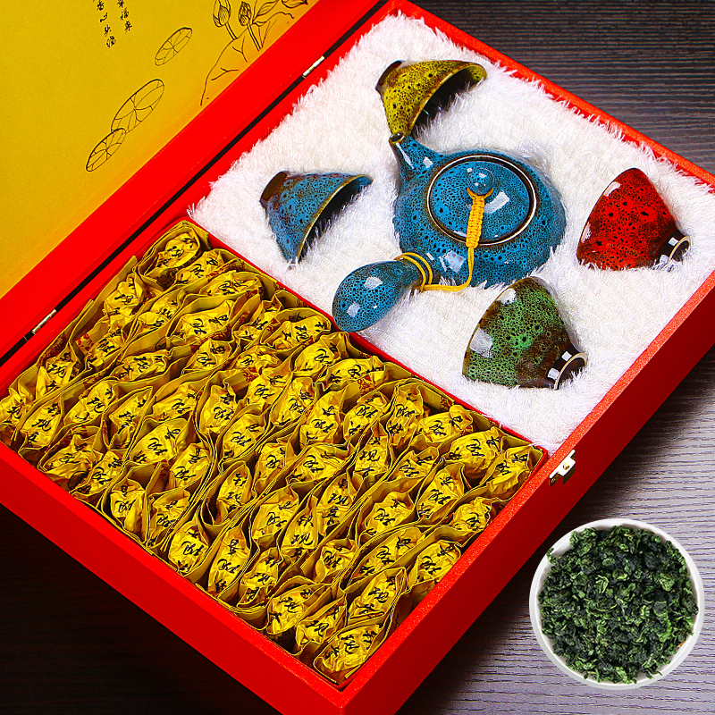 Anxi Tieguanyin Tea Gift Box Dress With Tea Set Group Strong Aroma Type Alpine Orchid Fragrant 500g Gift Gift