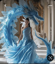 Stage and costume design Spring and summer new Chinese style dragon robe dress catwalk costumes