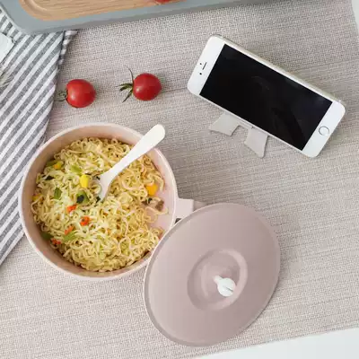 Student dormitory convenient instant noodle artifact bowl chopstick set with lid Easy to clean tableware Household large capacity free fork