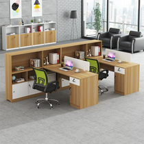 Double staff office table and chair combination simple modern office desk financial office computer desk with Cabinet