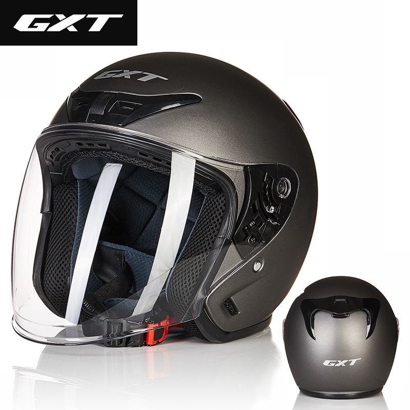 GXT Electric Car Safety Helmet Grey Large Size Male And Female Half Armor Winter Warm Light Four Seasons Universal Safety Helmet