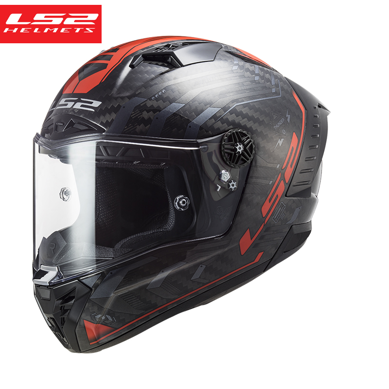 New LS2 Locomotive Carbon Fiber Safety Helmet Thunder 805 Summer Men's Helmet Racing Track Locomotive Racing LIGHT