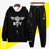 Осенний спортивный костюм, трендовая толстовка с капюшоном для отдыха, мужские спортивные штаны, в корейском стиле