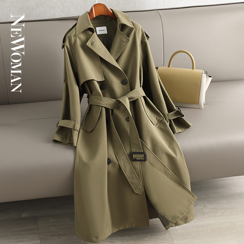 2022 spring and autumn new style double-breasted temperament coat for women's high-end drape windbreaker coat