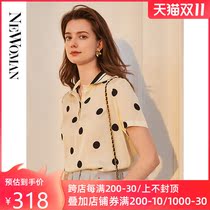 Silk Top Top Sense Big Brand Mulberry Silk Shirt Women 2021 Summer New Short Sleeve Wave Point Temperament Age Coats